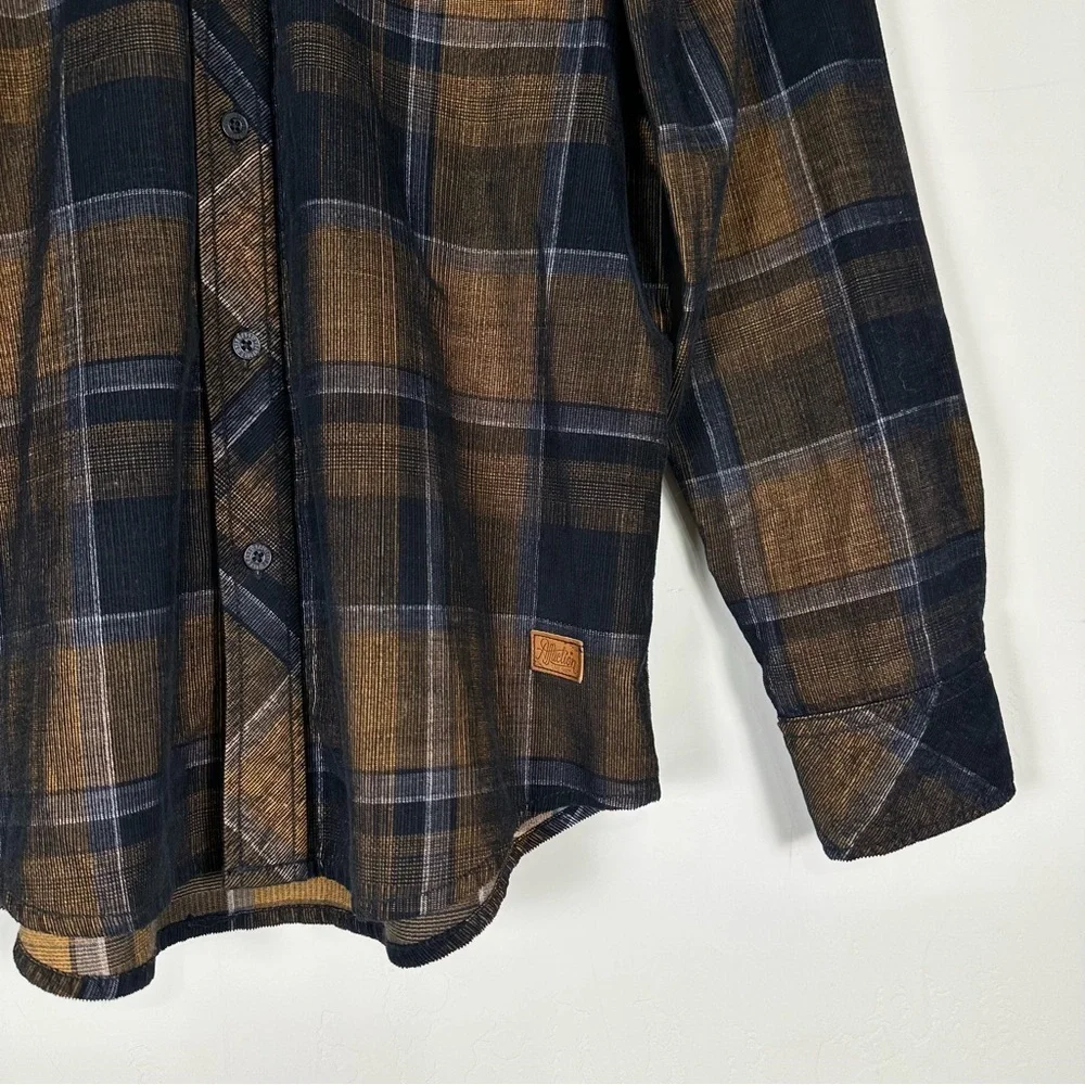 Affliction Men's Button Down Shirt Copper Mountain Embroidered Biker - Picture 3 of 13